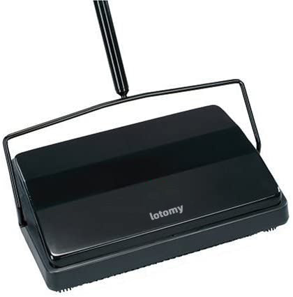 lotomy 17027 Carpet & Floor Sweeper- Mini Stick Cleaner For Hardwood Surfaces, Wood Floors, Laminate, Tile- Small & Portable For The Home Or Office - Cleans Dust Pet Hair- Electrostatic & Silent